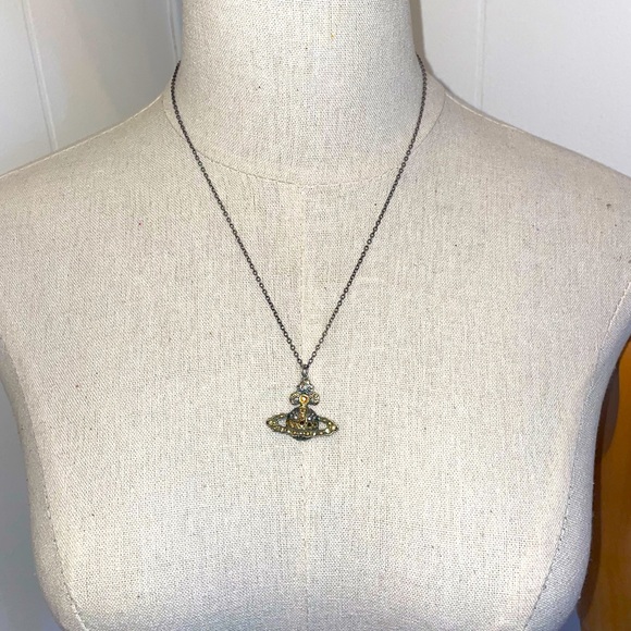 Vintage Westwood yellow crystal orb necklace
